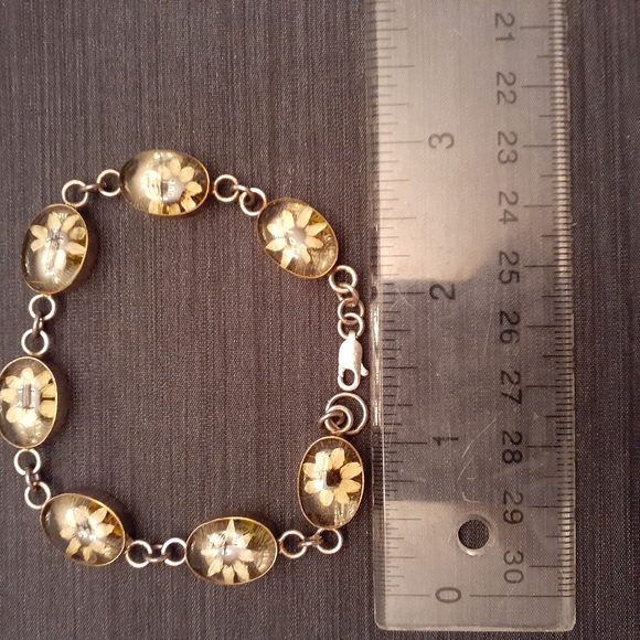 Floral flowers nature sterling silver genuine 925 bracelet - Picture 4 of 4